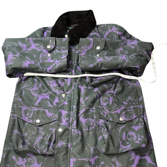 Burberry Rose Print Waxed Cotton Car Coat Oversized Size 4 - Picture 4 of 6